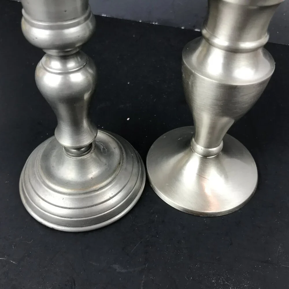 Set of two Pewter Candlesticks, 1 is Restoration Hardware